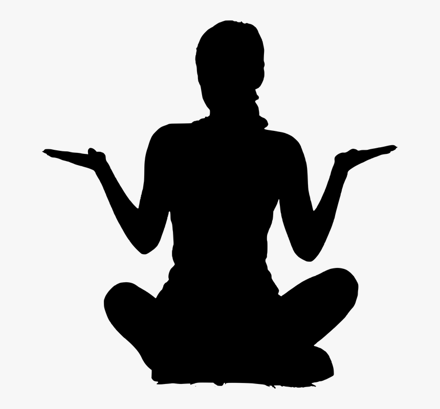 Silhouette, Yoga, Young, Woman, Vibrant, Sport, Sitting - Yoga Clip Art, HD Png Download