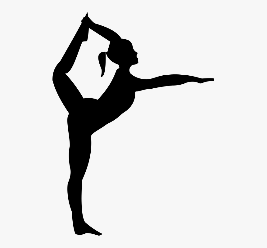 Stretching, Health, Exercise, Yoga, Fitness, Woman - Transparent Background Gymnast Silhouette, HD Png Download