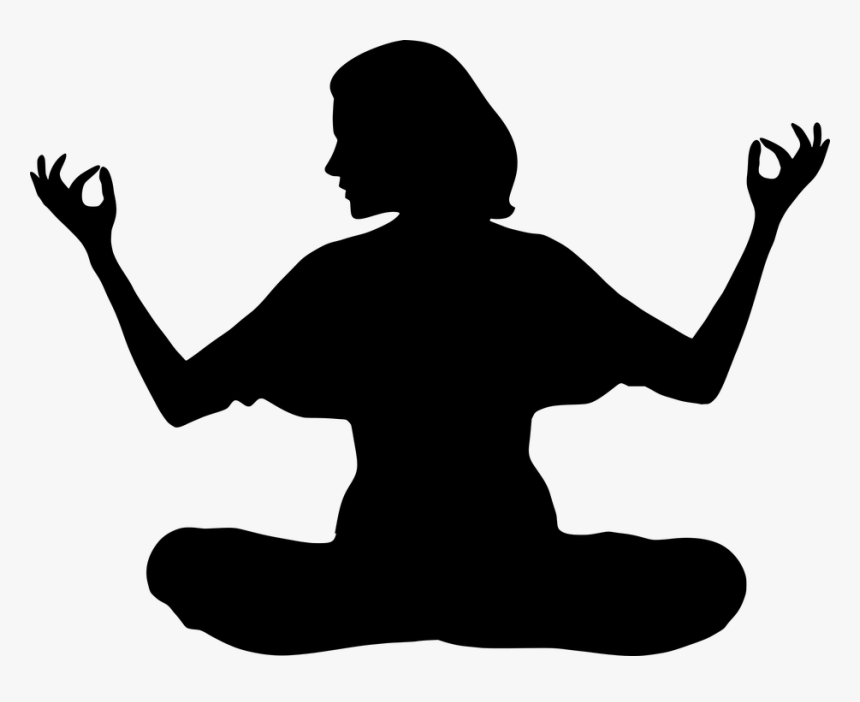 Yoga, Woman, Girl, Mind, Peace, Harmony, Calm - Meditation Silhouette, HD Png Download