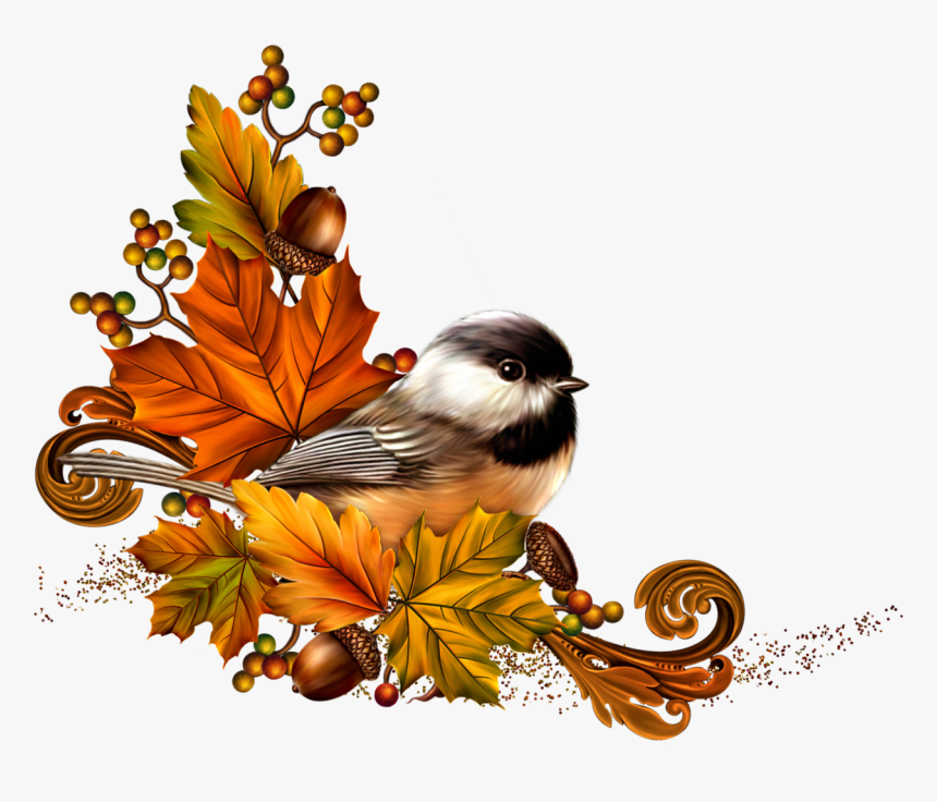 Autumn Elegance Spring Birds, Leaf Clipart, Bird Clipart, - Illustration, HD Png Download