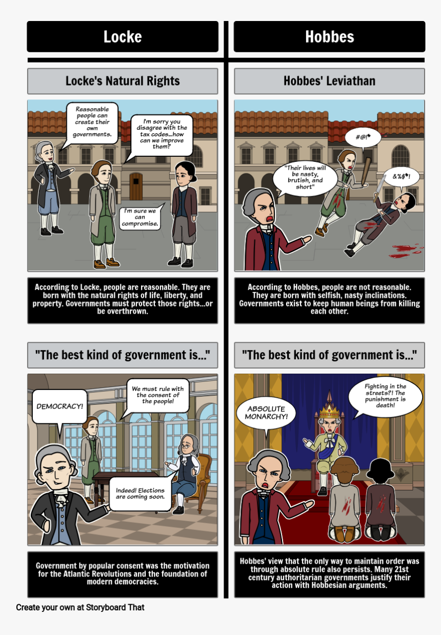 Conversation Between Hobbes And Locke, HD Png Download