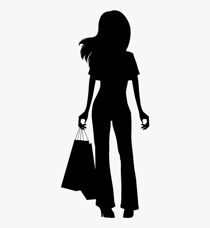 Girl With Shopping Bags Silhouette - Happy Gudi Padwa 2019, HD Png Download