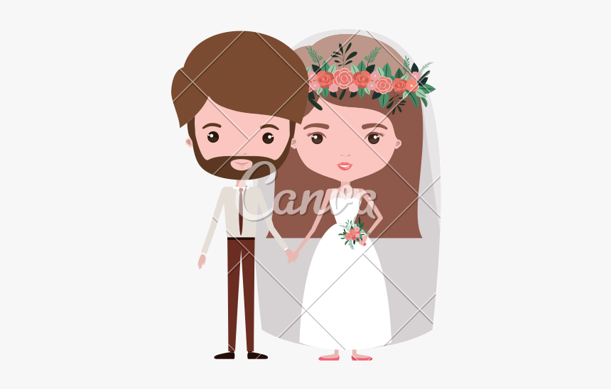 Clip Art Marriage Cartoon - Beard Cartoon Married Couple, HD Png Download