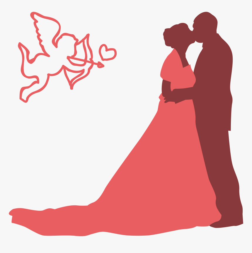 Wedding Silhouette Clip Art - Romance, HD Png Download