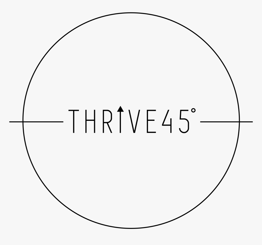 Thrive 45 Black Logo With Circle On Transparent Background - Circle Logo Transparent Background, HD Png Download