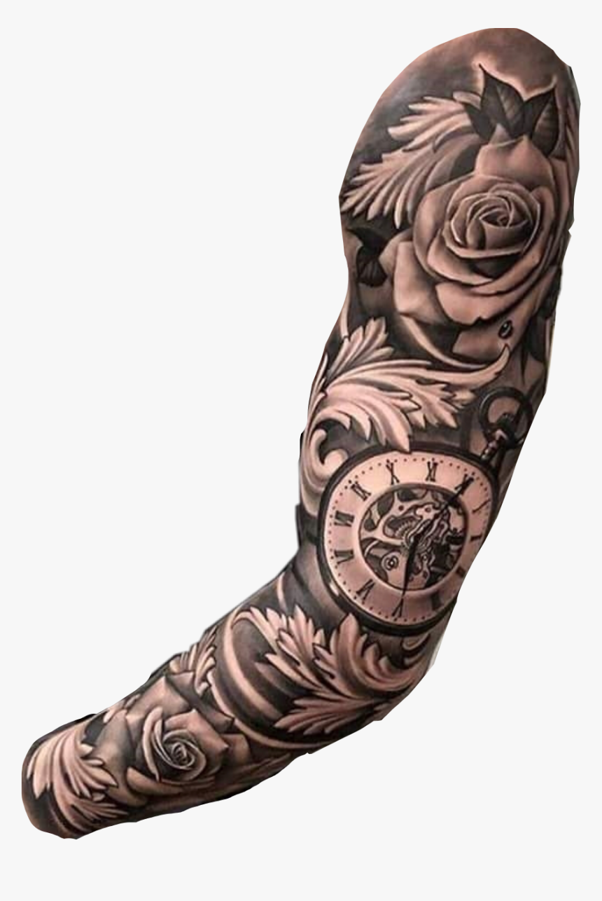#tattoo #tattoosleeve #freetoedit - Half Sleeve Tattoos For Men, HD Png Download