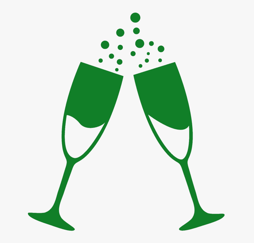 Glass Vector Graphics White Champagne Wine Clipart - Silhouette Champagne Glasses Clipart, HD Png Download