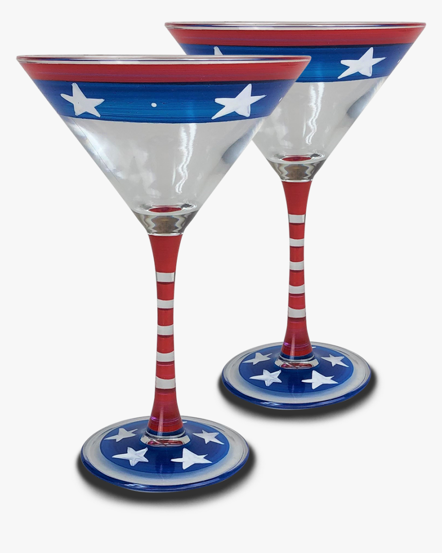 Stars & Stripes Martini Glass S/2 - Martini Glass, HD Png Download