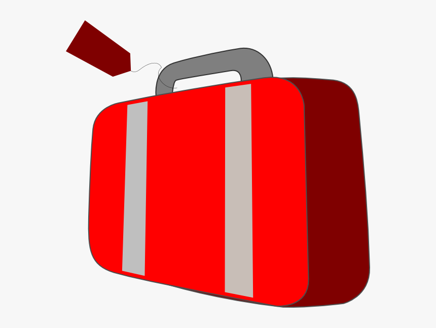 Traveling Clipart Vector - Red Luggage Clipart, HD Png Download