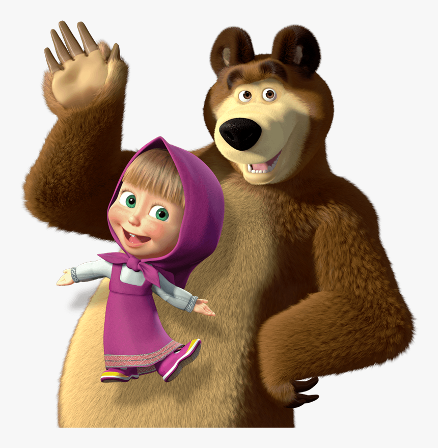 Masha And The Bear Saying Hi - Masha And The Bear Png, Transparent Png