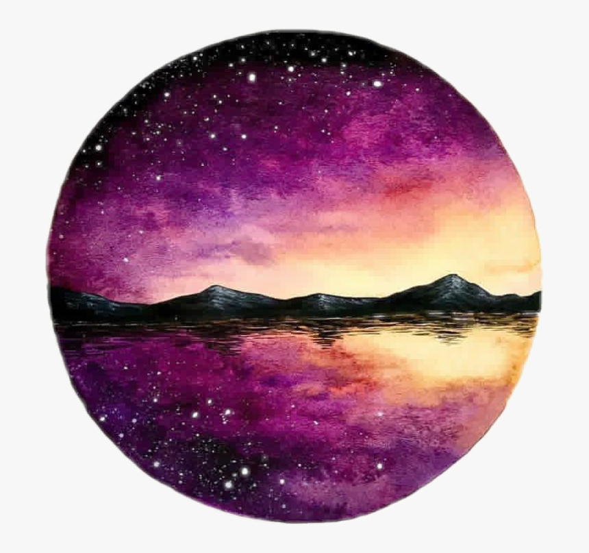 #circle #landscape #paisaje #purplecircle #purple #circulo - Paisaje En Un Círculo, HD Png Download