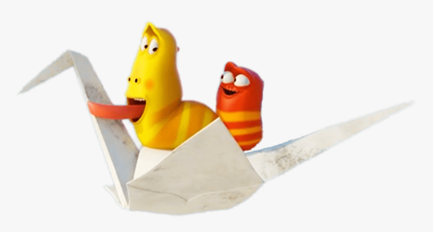 Larva Red And Yellow On Paper Plane - Origami, HD Png Download