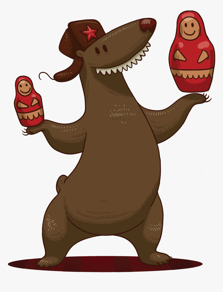 Bear - Russian On A Bear Funny, HD Png Download
