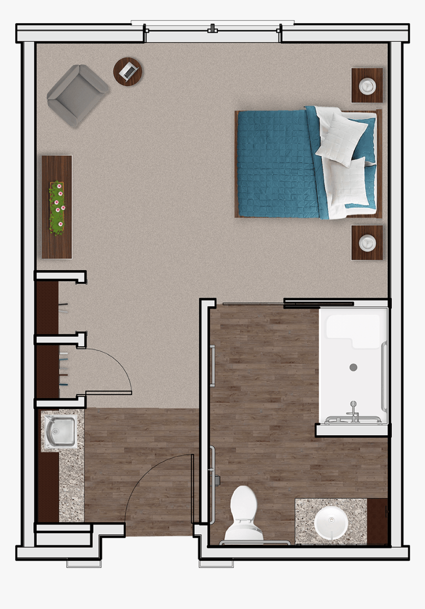 Memory Care Private Suite At Stonecrest Of Meridian - Floor Plan, HD Png Download