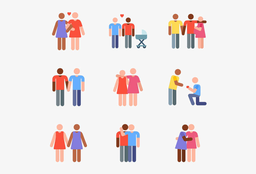 Homosexual Couples Pictograms, HD Png Download
