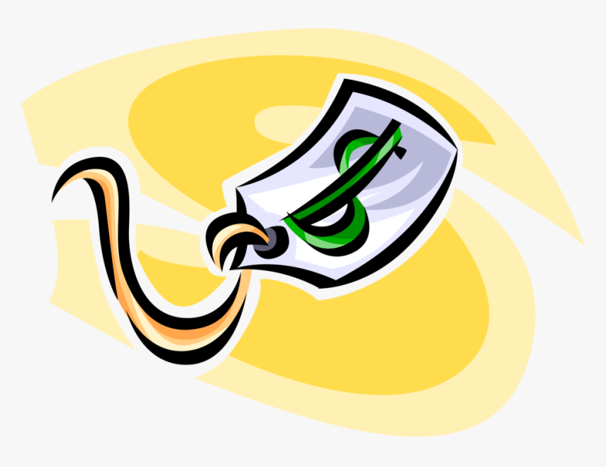 Vector Illustration Of Retail Sales Tag With Cash Money, HD Png Download