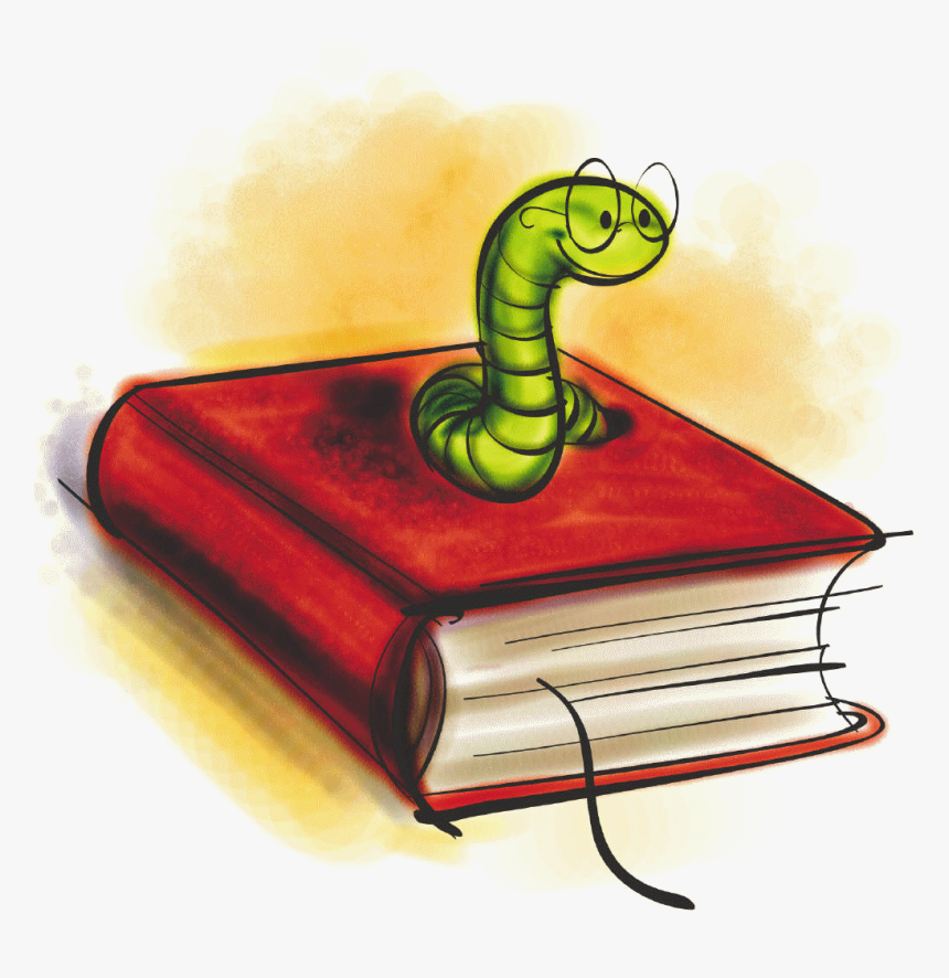 Bookworm2 - Book With A Worm, HD Png Download