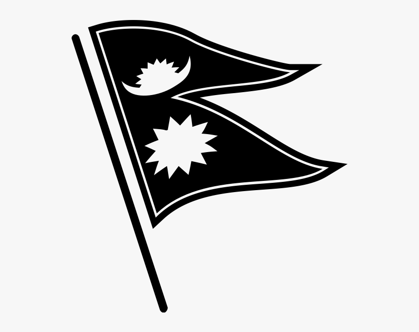 Nepal Flag In Black , Png Download, Transparent Png , Transparent Png