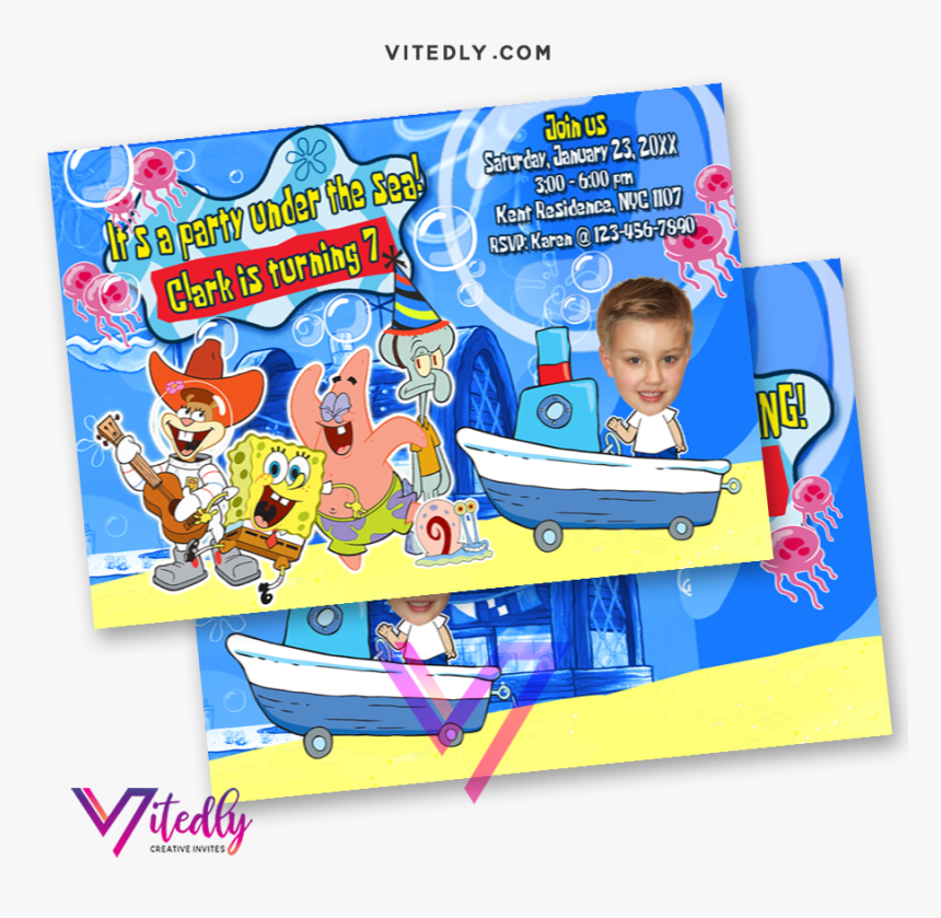 Spongebob Invitations, HD Png Download