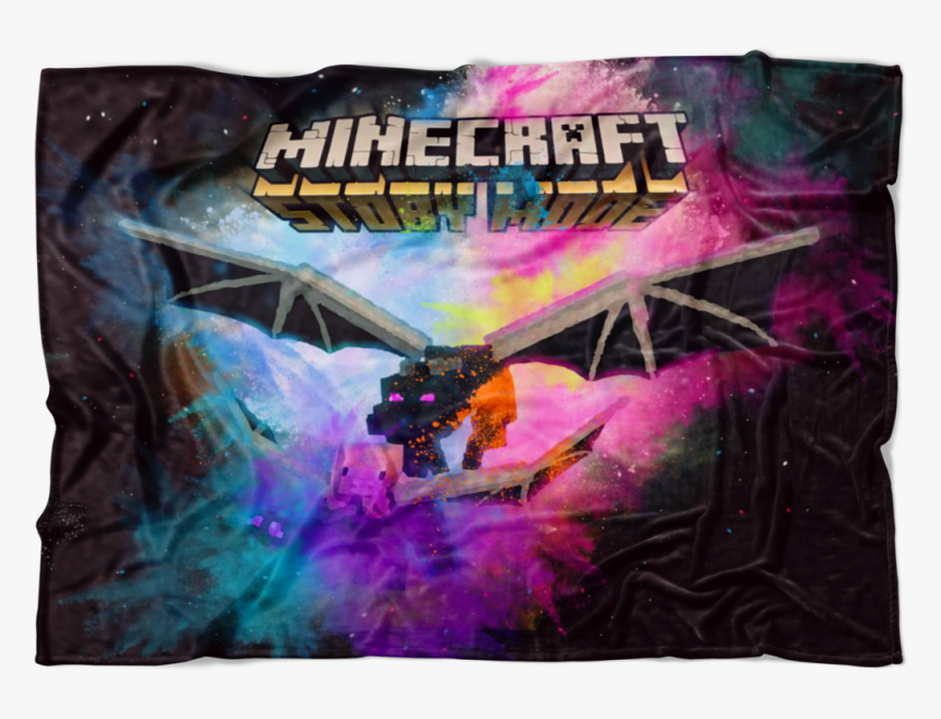 Minecraft Fleece Blanket Ender Dragon Color Festival, HD Png Download ...