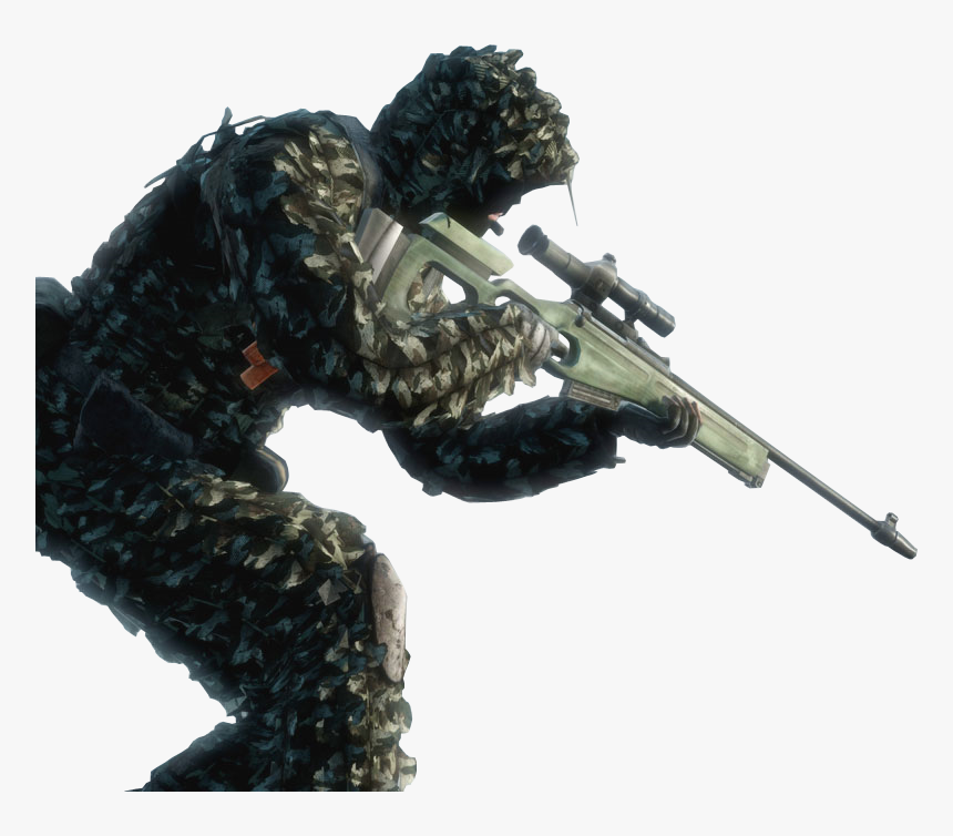 Military Camouflage,action Suit,camouflage,sniper Character,sculpture,toy - Battlefield Bad Company 2 Sniper Class, HD Png Download