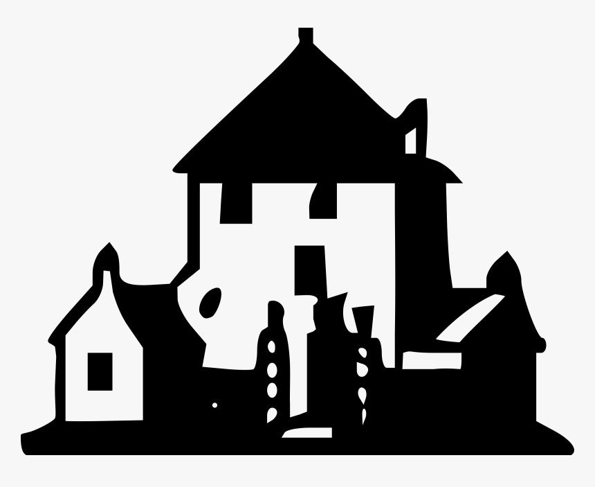 Haunted House Svg Clip Arts - Black And White Mansion Clipart, HD Png Download