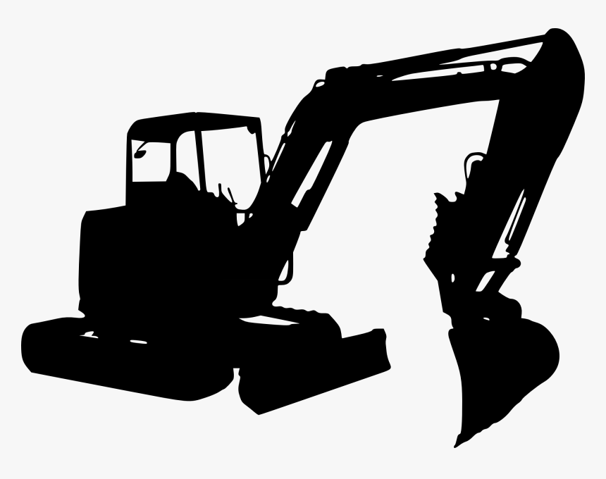 Excavator Clipart Transparent - Excavator Black And White, HD Png Download