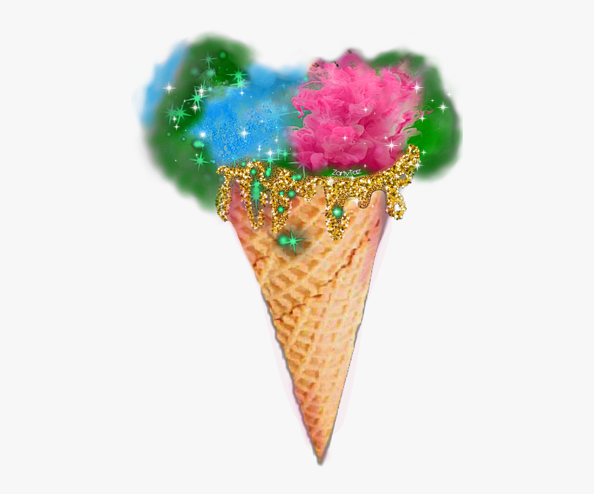 Icecreamcone Smokey Colorful Cone Summer Freetoedit - Ice Cream Cone, HD Png Download