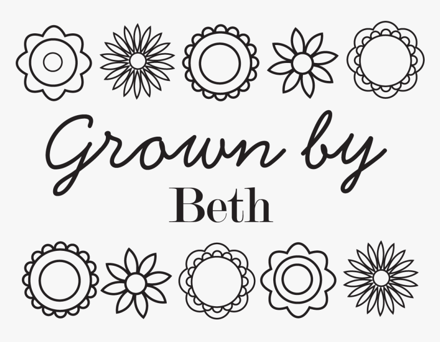 Grown By With Flowers Border Stamp - Line Art, HD Png Download