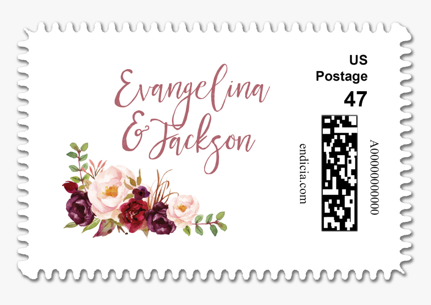 Clip Art Wedding Personalized Floral Simple - Hybrid Tea Rose, HD Png Download