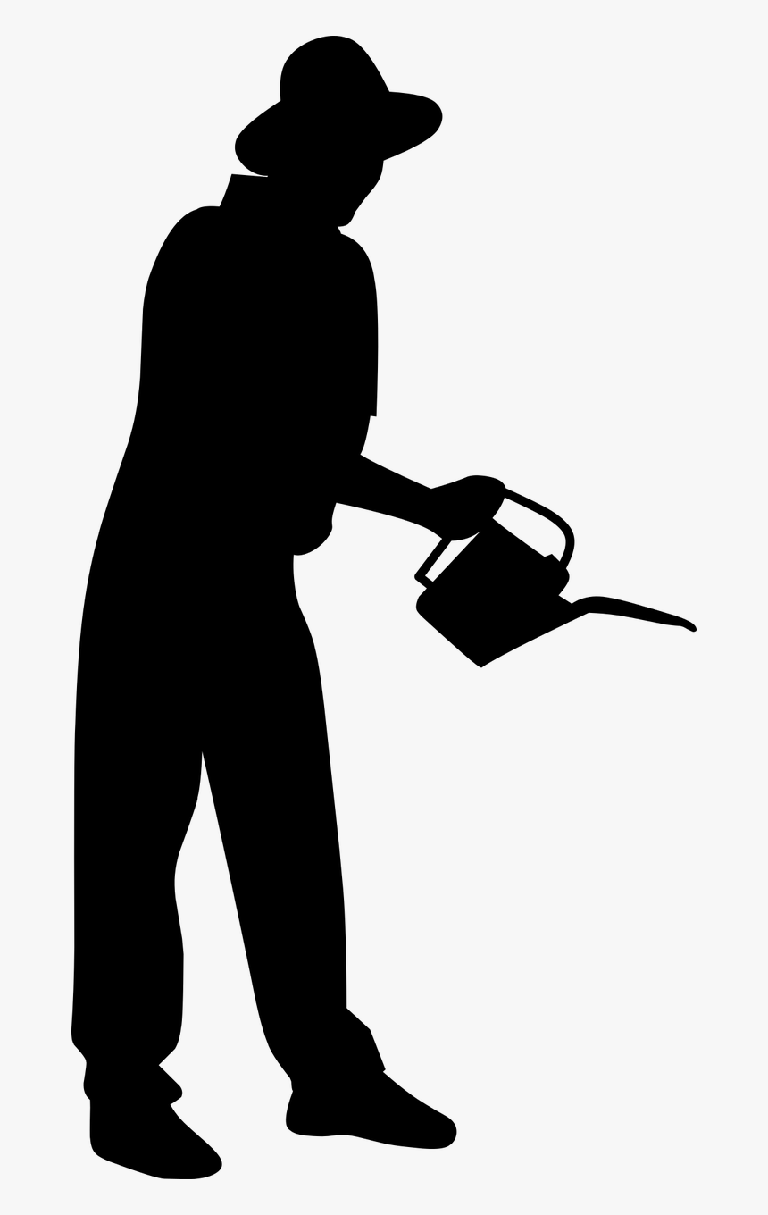 Transparent Tractor Silhouette Png - Silhouette Man Gardening, Png Download