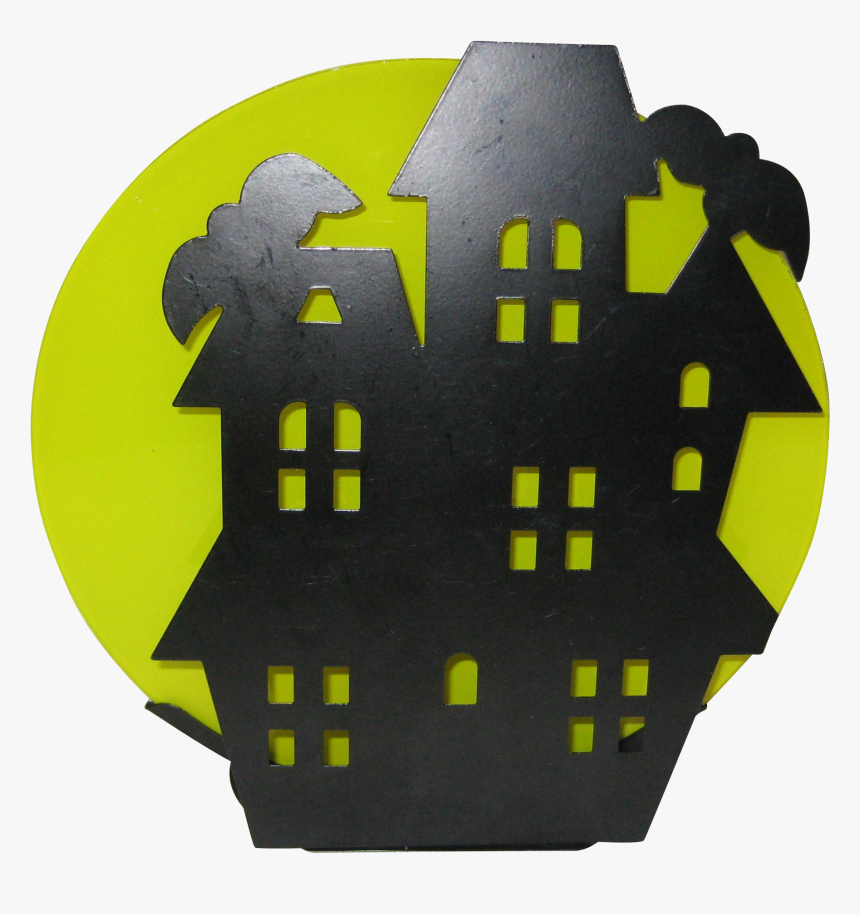 Haunted House Black Metal Silhouette Votive Candleholder - Emblem, HD Png Download