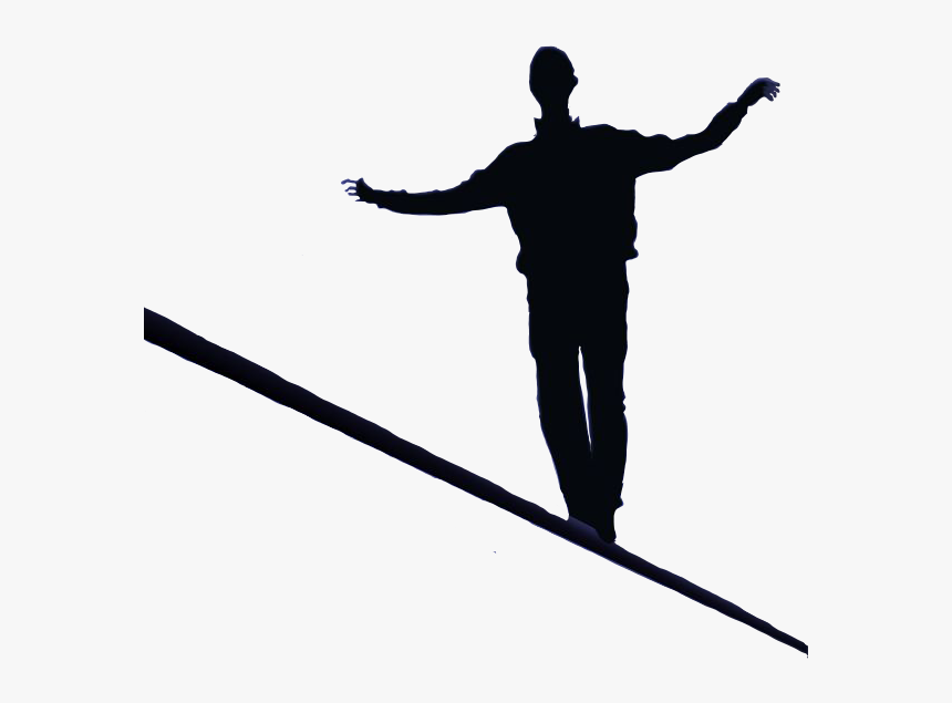Transparent Dragonfly Silhouette Png - Silhouette On A Tightrope, Png Download