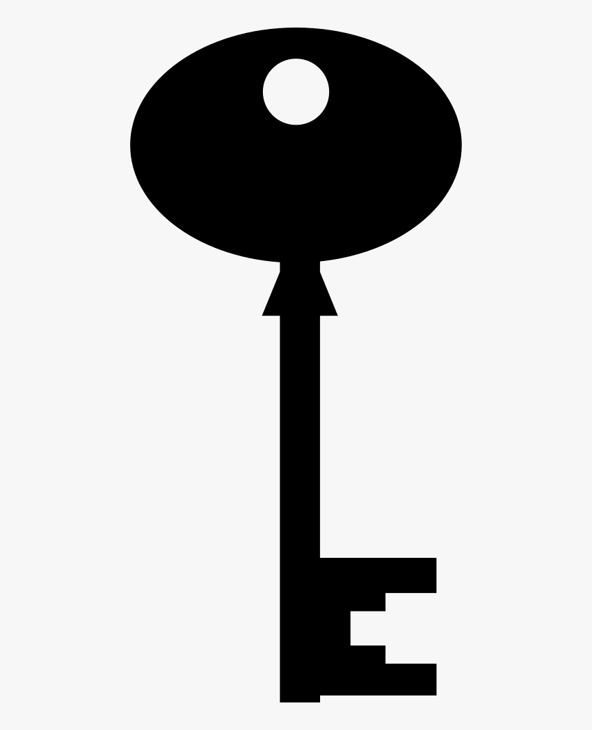 Oval Black Key Silhouette - Silhouette, HD Png Download