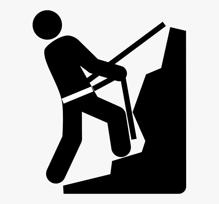 Mountain, Going, Down, Climber, Rope, Heights, Rappel - Rock Climbing Clip Art, HD Png Download