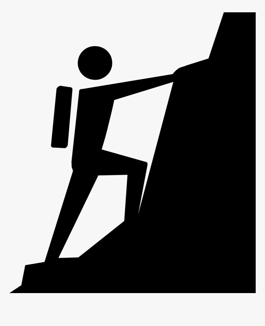 Transparent Climb Clipart - Climbing A Mountain Clipart, HD Png Download