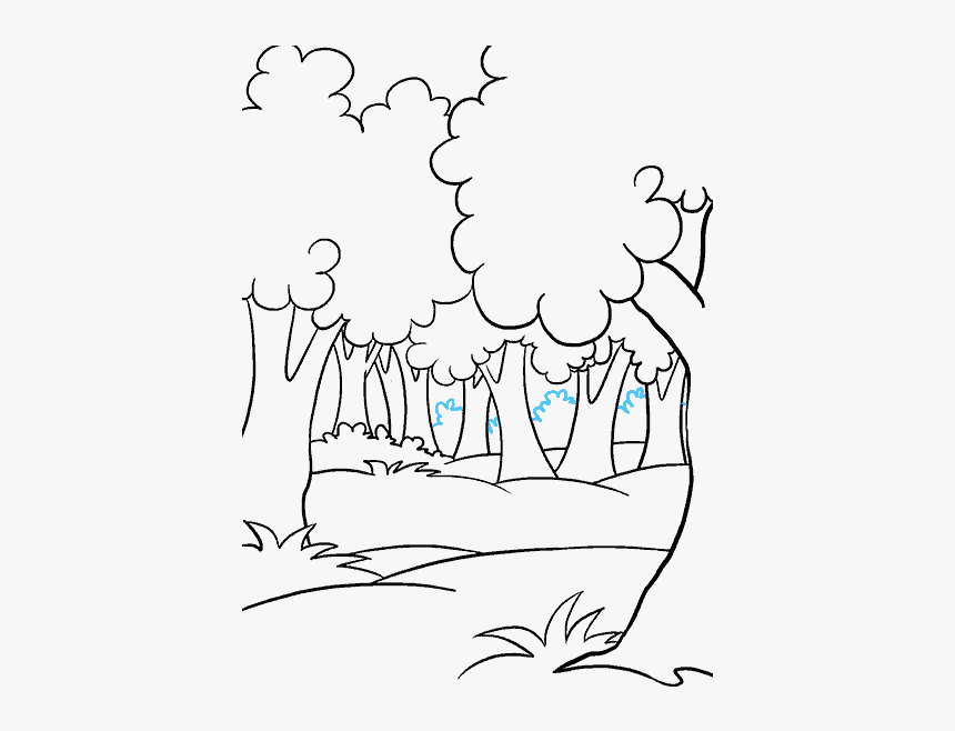 Forest Easy To Draw, HD Png Download