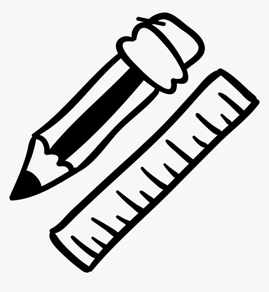 Pencil And Ruler Hand Drawn Education Tools - Png Hand Drawn Education, Transparent Png