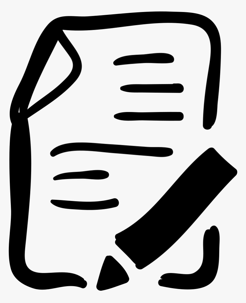 Paper And Pencil Hand Drawn Educational Tools - Hand Drawn Paper Png, Transparent Png