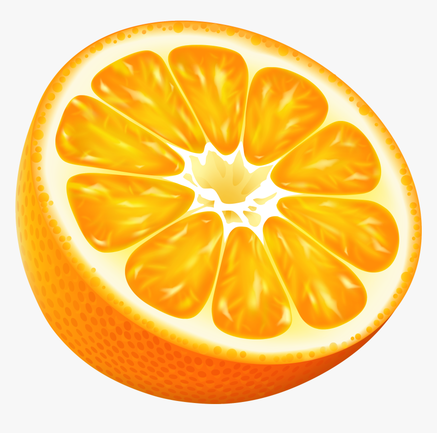 Mandarin Clipart Half Orange - Half Orange Clipart, HD Png Download