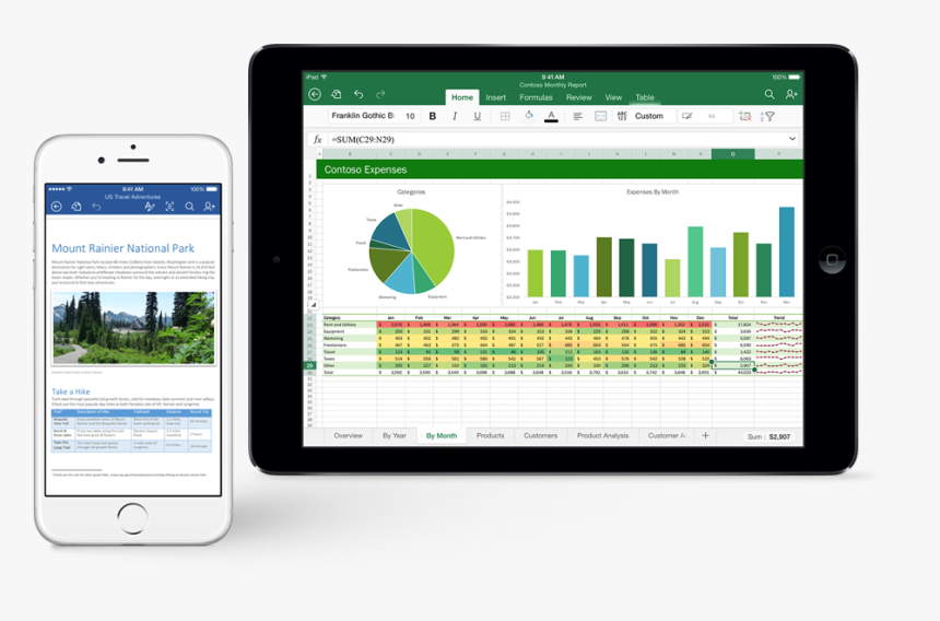 Office On Ios With Drive - Ipad Microsoft Office, HD Png Download