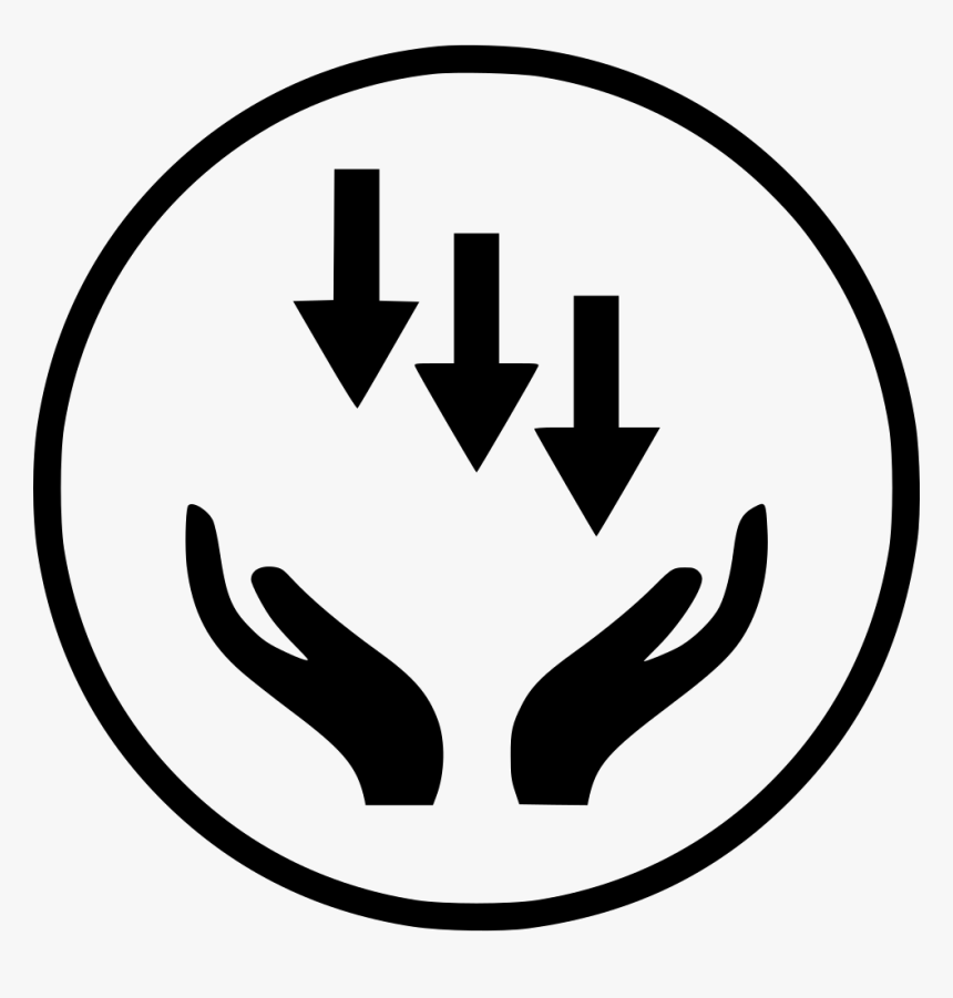 Hands Hand Arrows Down Revenue Interest - Portable Network Graphics, HD Png Download