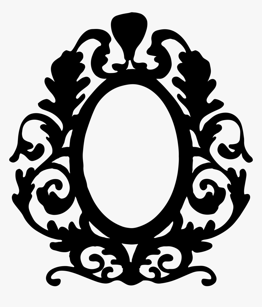 Vintage Frame Silhouette Clip Arts - Vintage Oval Frame Silhouette, HD Png Download