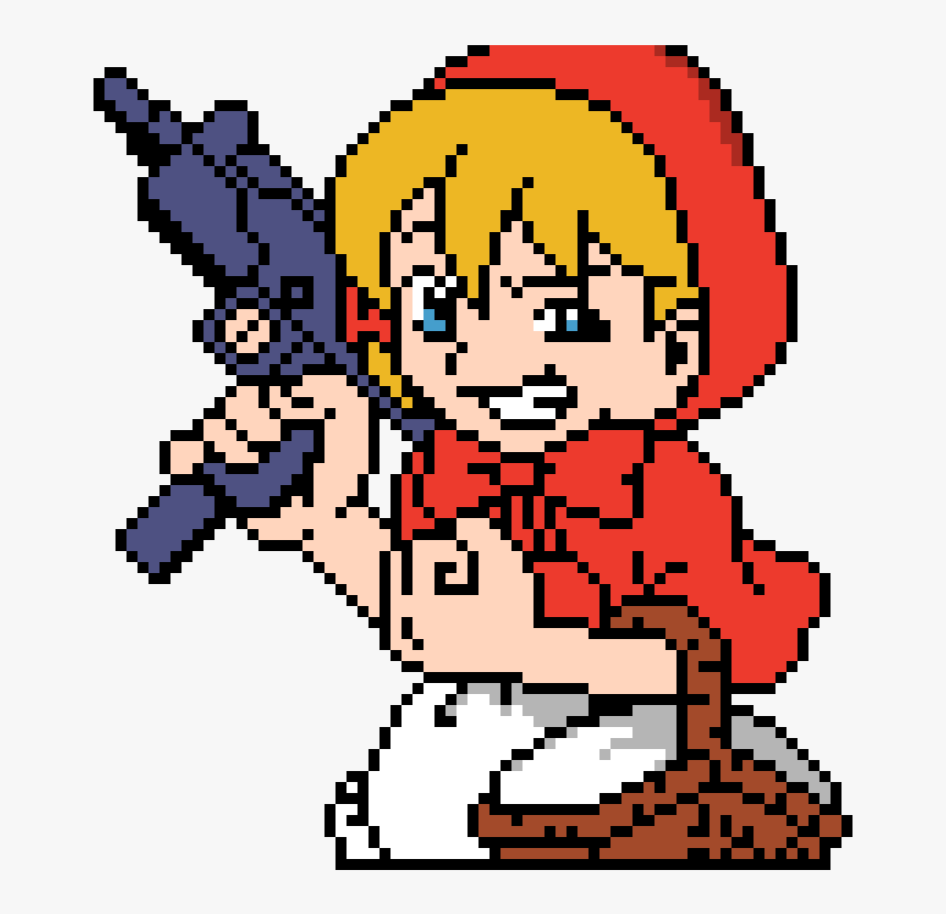 Girl With Gun - Minecraft Big Pixel Art, HD Png Download