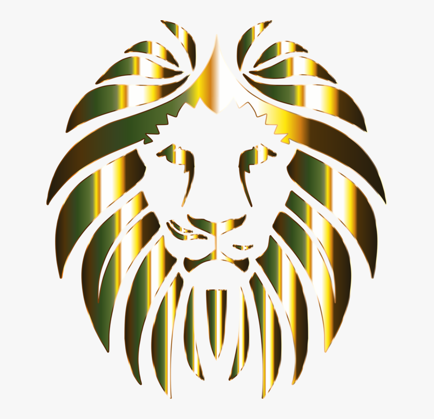 Head,leaf,symmetry - Lion Face Vector Png, Transparent Png