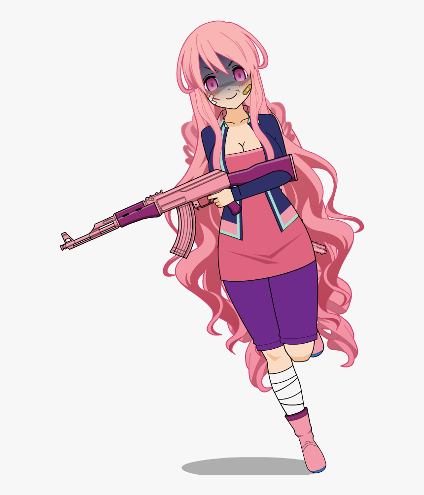 Gun Girl Pink - Yandere With A Gun, HD Png Download