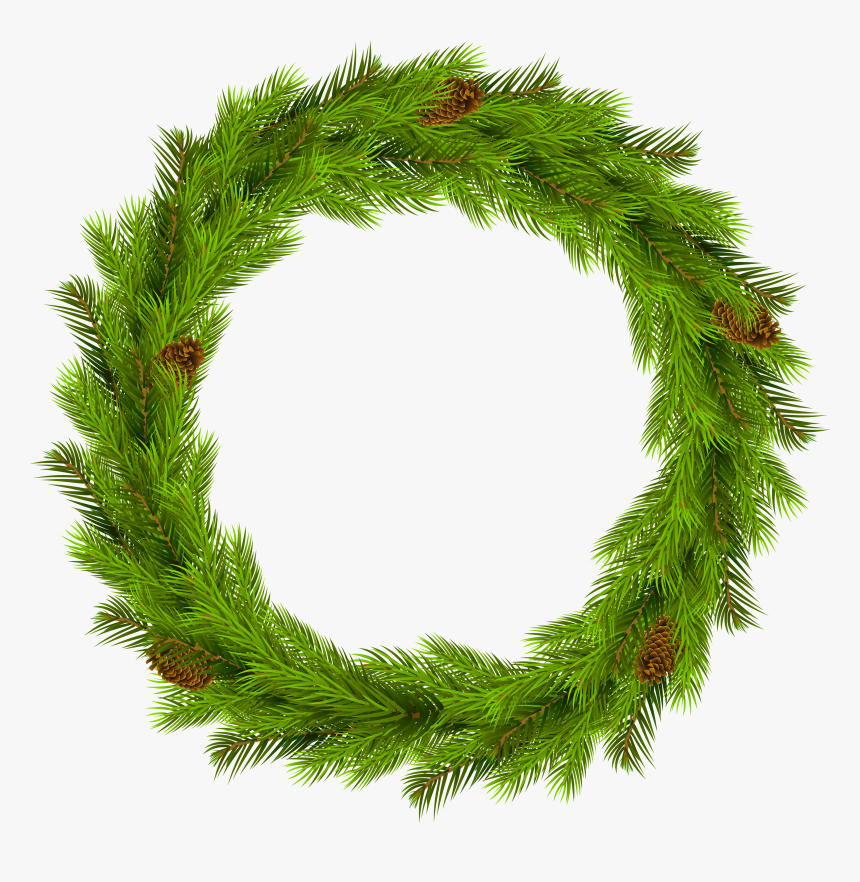 Christmas Pine Wreath Png - Christmas Green Wreath Png, Transparent Png