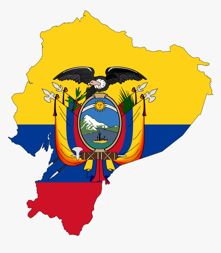 Ecuador Flag Map, HD Png Download