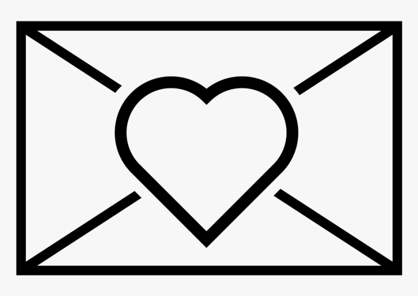 Jewelry, Envelope, Icon, Heart, Black, Love Envelope With Heart Png