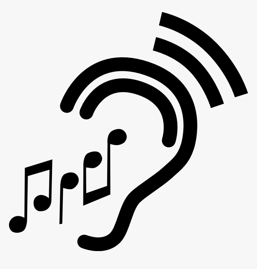 Hearing Music Ear Listening To Music - Listening To Music Symbol, HD Png Download
